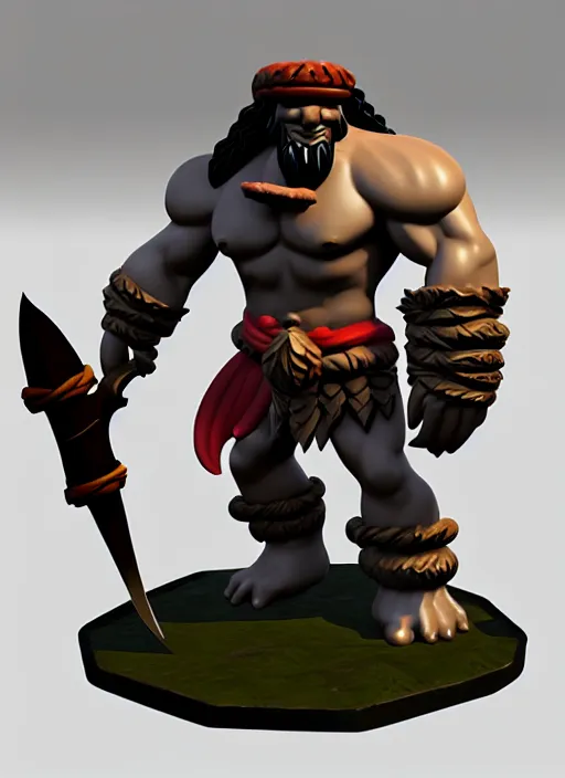 Prompt: barbarian, stylized stl fantasy miniature, 3 d render, activision blizzard style, michael vicente