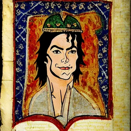 Image similar to medieval manuscript art of michael jackson