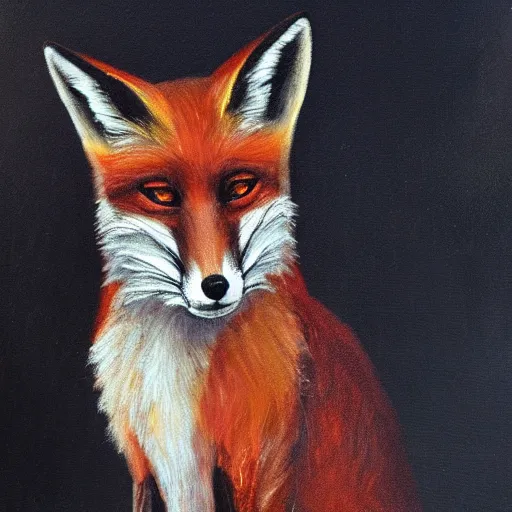 Image similar to male fox wearing tuxedo, oil painting, victorian era