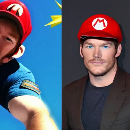 Prompt: chris pratt dressed as mario in a navy seal fire fight