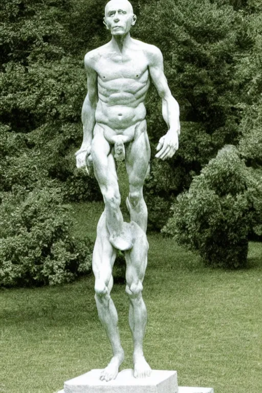 Image similar to full body, michel foucault sculpture by auguste rodin
