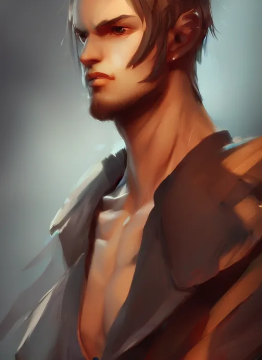 Image similar to detailed beautiful male character art, concept art, depth of field, on amino, by sakimichan patreon, wlop, weibo, byc. net, byc high quality art on artstation.