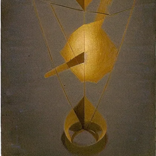 Image similar to A kinetic sculpture. A rip in spacetime. Did this device in his hand open a portal to another dimension or reality?! illuminated manuscript by Kay Sage exciting