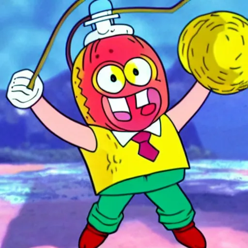 Prompt: sponge bob in dragon ball z style