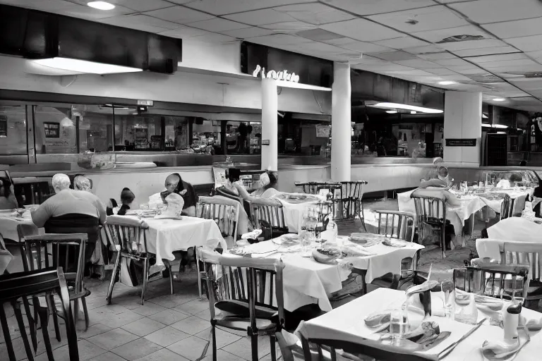 Image similar to 2 0 1 2 watermelon new jersey diner, tables repeat endlessly into the horizon, fruitcore, one point perspective, americana photographer