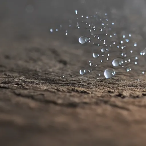 Prompt: a clear water drop falling before touching the ground, ultra realistic, 8k, close view