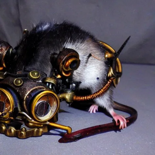Image similar to a rat with steampunk googles, from WOW