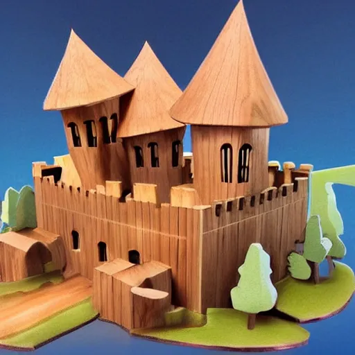 Prompt: wooden castle,cartoony,isometric sky view,diorama,high quality!!!!!!!!!!!!!!!