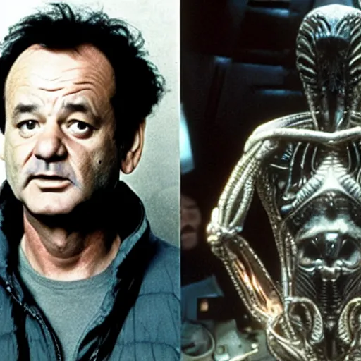 Prompt: bill murray in alien 2