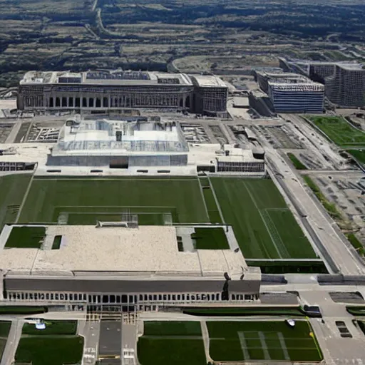 Image similar to a photo of the pentagon taken from a helicopter, ultra realistic,