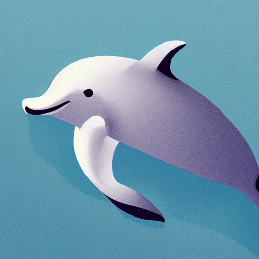 Image similar to stylized dolphin swimming in a stylized ocean