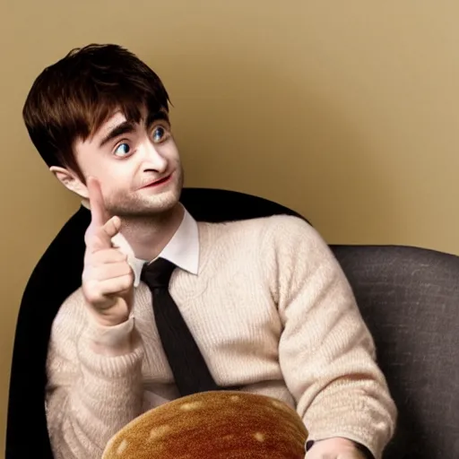 Image similar to daniel radcliffe as potato chair