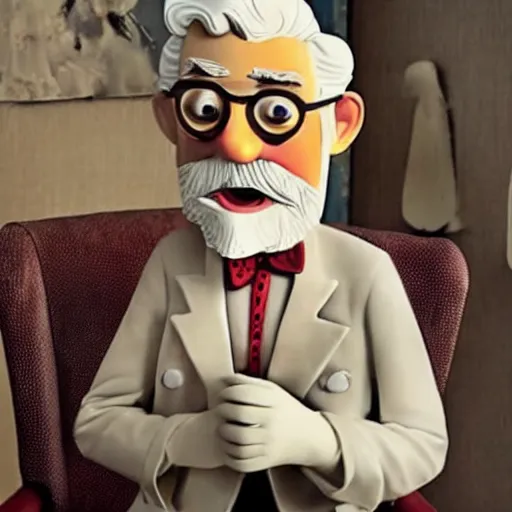 Image similar to colonel sanders in coraline