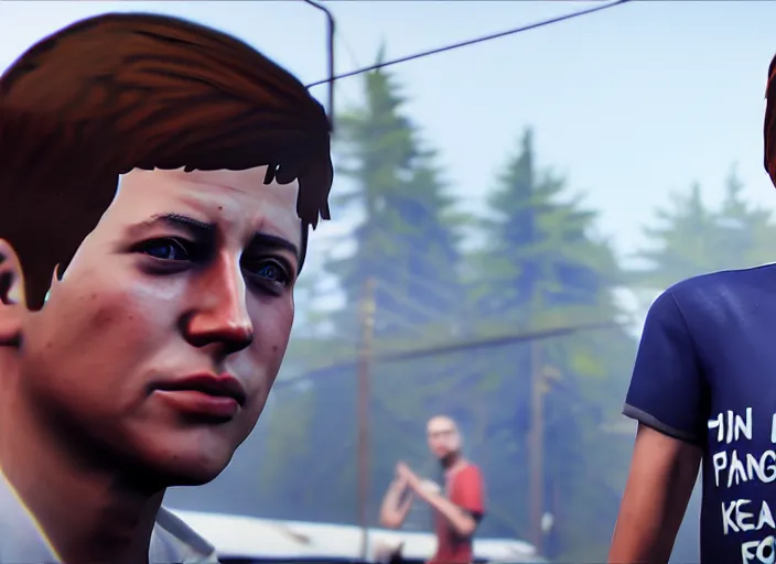 Image similar to ps 4 gameplay, john f kennedy in life is strange, unreal engine, upper body and face