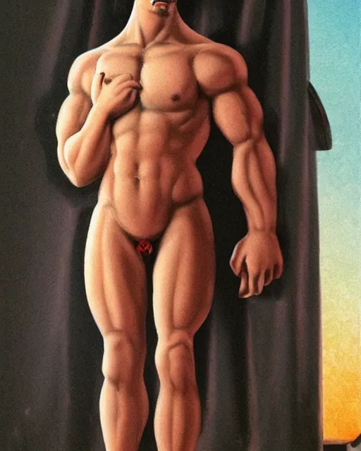 Prompt: muscular virgin mary tom of finland