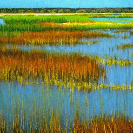 Image similar to marshes near charleston, impressionism