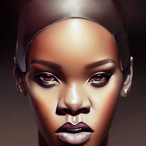 Image similar to “ portrait of rihanna by greg rutkowski, young, attractive, highly detailed portrait, scifi, digital painting, artstation, concept art, smooth, sharp foccus ilustration, artstation hq ”