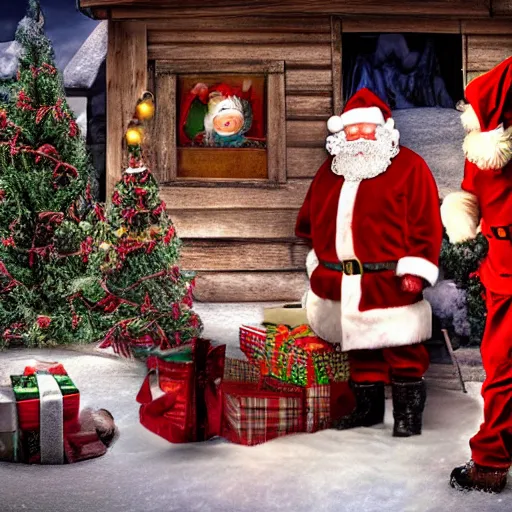 Image similar to Santa Claus real workshop on the North Pole Caught by the US government, Realistic, HDR, Clear Image,