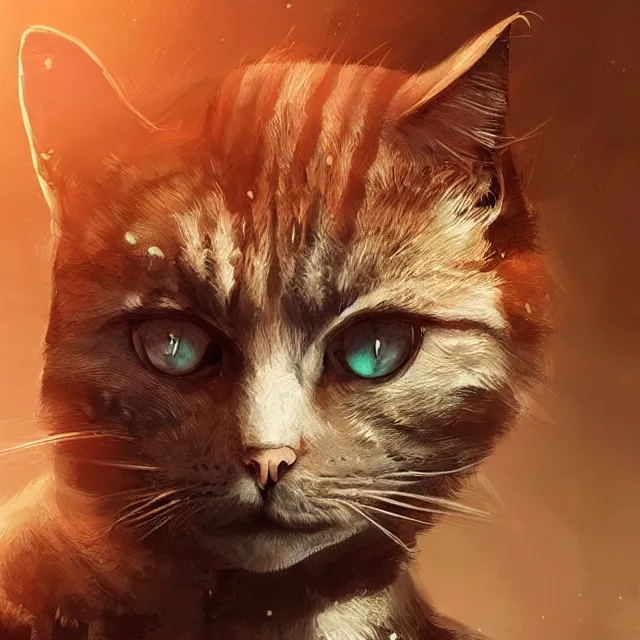 Image similar to epic professional digital art of cat, best on artstation, cgsociety, wlop, Behance, pixiv, cosmic, epic, stunning, gorgeous, much detail, much wow, masterpiece