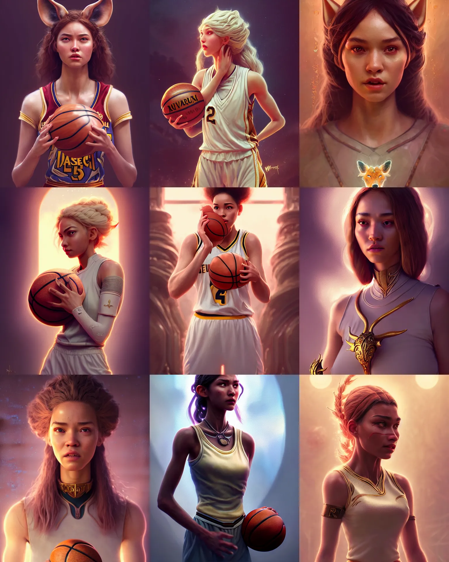 Prompt: basketball | soft creamy polished rich vixen floral ornate masterpiece | weta disney movie still portrait photo | sci fi, fantasy, film, 8 k, highly detailed, artstation, realism | beeple, artgerm, mucha, wlop, loish |