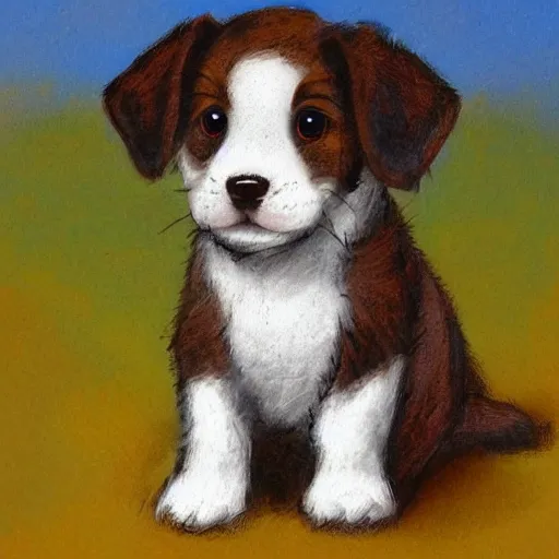 Prompt: a cute puppy in disney art