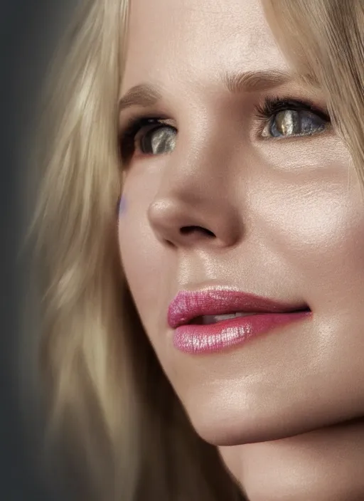 Prompt: close up portrait of kristen bell, highly detailed, hd, beautiful, subsurface scattering, octane rendering