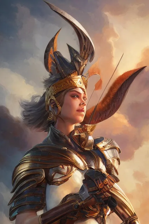 Image similar to amazon valkyrie athena, d & d, fantasy, portrait, highly detailed, headshot, digital painting, trending on artstation, concept art, sharp focus, illustration, art by artgerm and greg rutkowski and magali villeneuve