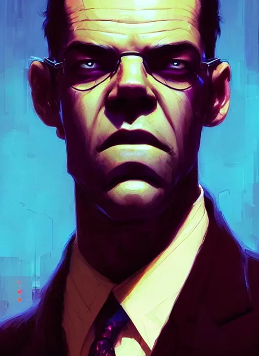 Image similar to highly detailed portrait of agent smith ( matrix ), epic, photographic realistic background, by atey ghailan, by greg rutkowski, by greg tocchini, by james gilleard, by joe fenton, by kaethe butcher, trending on instagram, award winning details