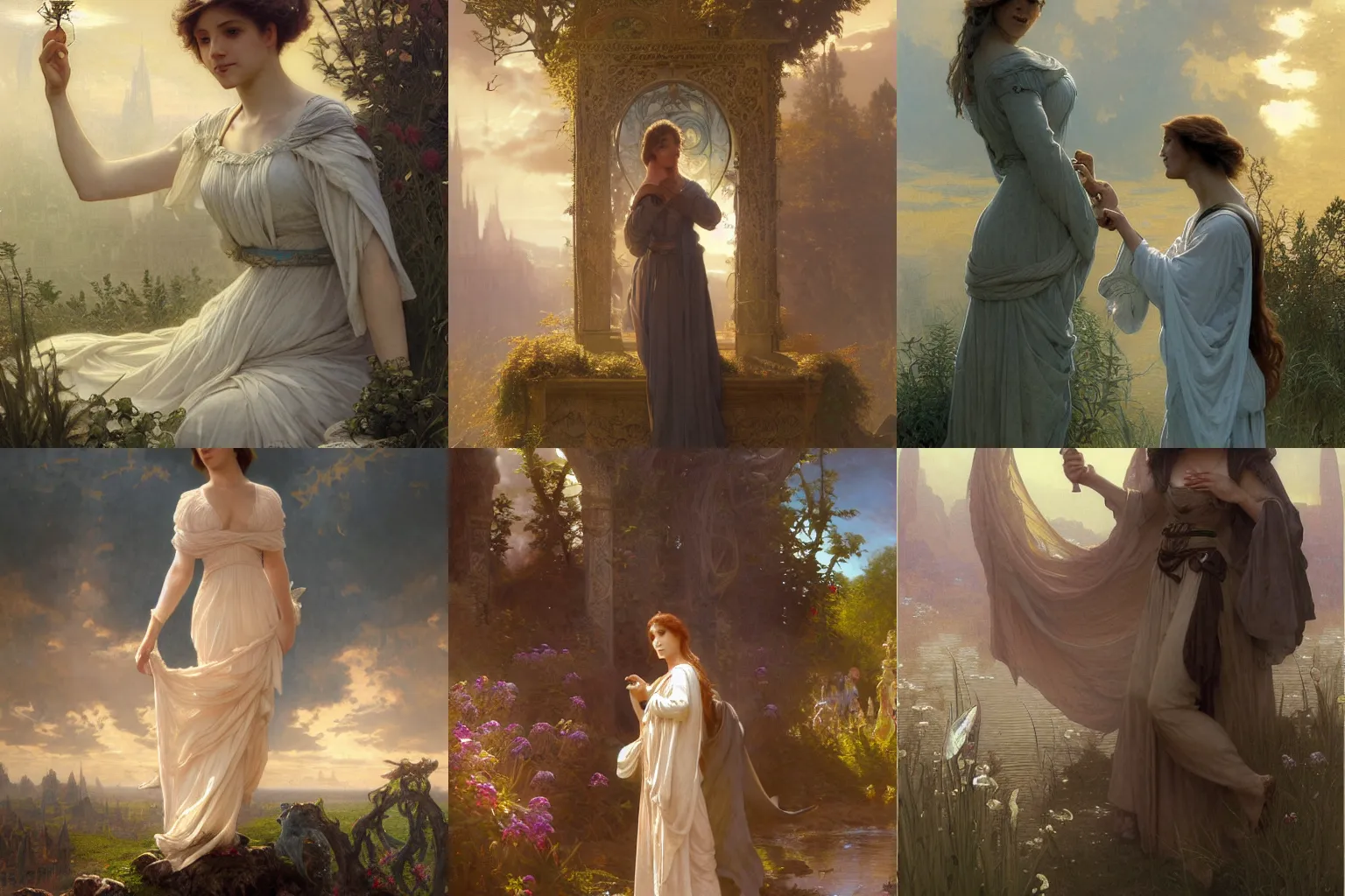 Prompt: the end of the word, artstation, concept art, soft light, hdri, smooth, sharp focus, illustration, fantasy, intricate, elegant, highly detailed, D&D, matte painting, in the style of Greg Rutkowski and Alphonse Mucha and artemisia, 8k, highly detailed, jurgens, rutkowski, bouguereau, pastoral, rustic, georgic