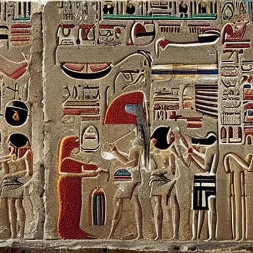 Image similar to emoji hieroglyphs found in a tomb in Egypt