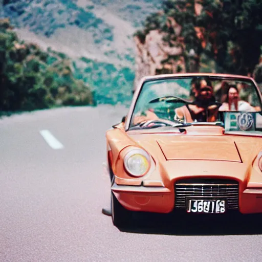 Prompt: Jeff Goldblum driving sports car, cinestill, 800t, 35mm, full-HD