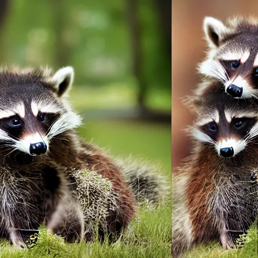 Prompt: Photo realistic explosion of raccoons