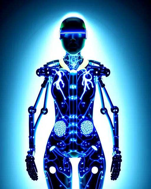 Image similar to human cybersuit goddess, bio-mechanical bio-luminescence, neurons, nerve cells, cinematic, rim light, hyper realism, high detail, masterpiece, high fashion