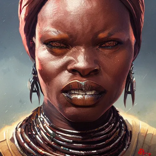 Image similar to A portrait of an african woman, angry, sith, star wars art, art by greg rutkowski, matte painting, trending on artstation