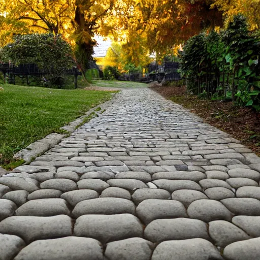 Prompt: spiky cobblestone path