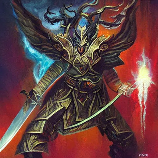 Image similar to magic the gathering artwork of sword