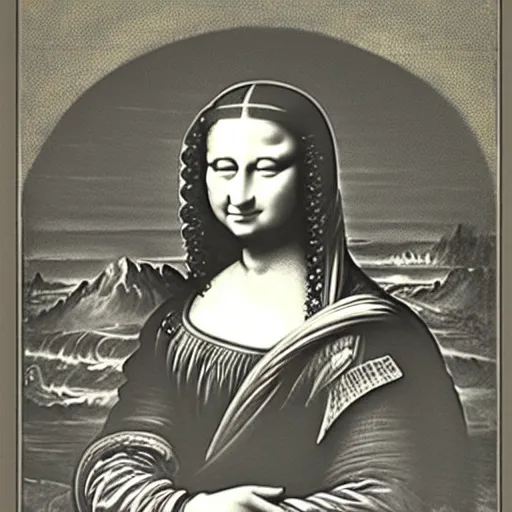 Image similar to monalisa in the style of Gustave Doré