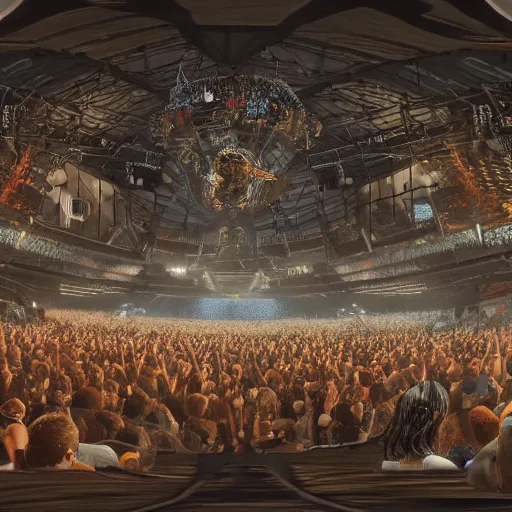 Image similar to a virtual reality concert venue with amazing atmosphere. highly detailed. trending on artstation.