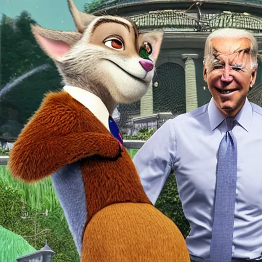 Prompt: Joe Biden in the Zootopia