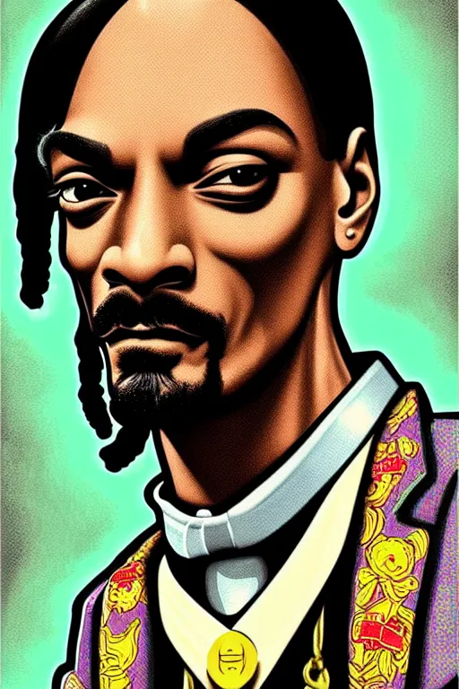 Image similar to saint snoop dogg. pop art, pixel, bioshock art style, gta chinatown art style, dynamic proportional, dynamic composition, face features, body features, ultra realistic art, digital painting, concept art, smooth, sharp focus, illustration, intricate, without duplication, elegant, confident posse, art by artgerm and richard hamilton and mimmo rottela
