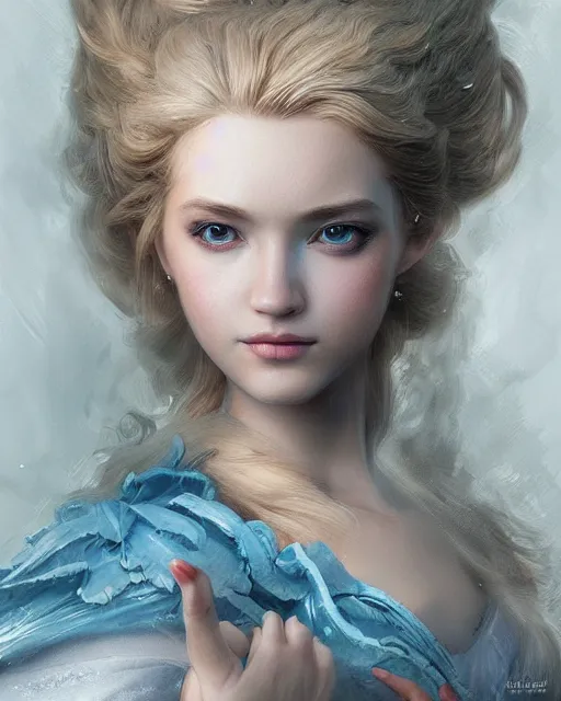 Image similar to princess cinderella, hyper realistic face, beautiful eyes, fantasy art, in the style of greg rutkowski, intricate, hyper detailed, smooth