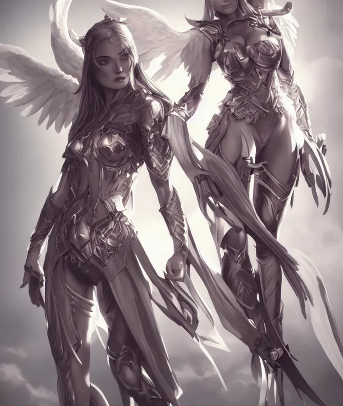 Image similar to Concept art, angel knight girl, artstation trending, artgerm highly detailded