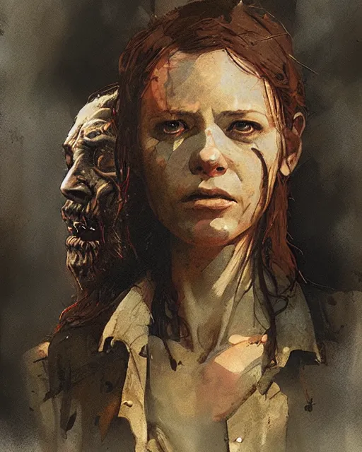 Prompt: hyper realistic photo portrait walking dead cinematic, greg rutkowski, james gurney, mignola, craig mullins, brom