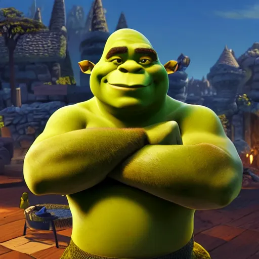 Image similar to shrek in clash royale, clash royale, concept art, octane render, unreal engine 5, highly detailed, high quality, 8 k, soft lighting, realistic face, path traced