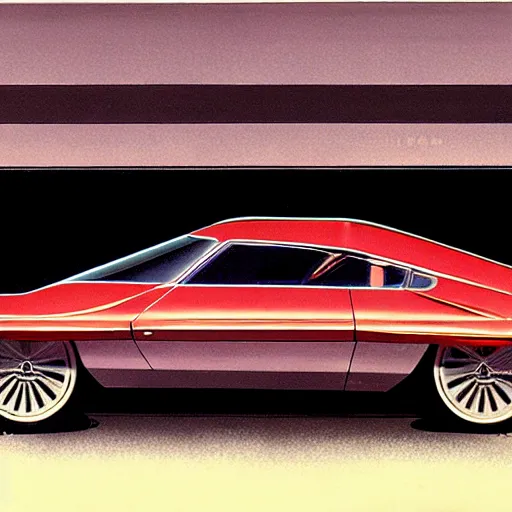 Image similar to concept art meat smoker car, illustrated by syd mead, high quality