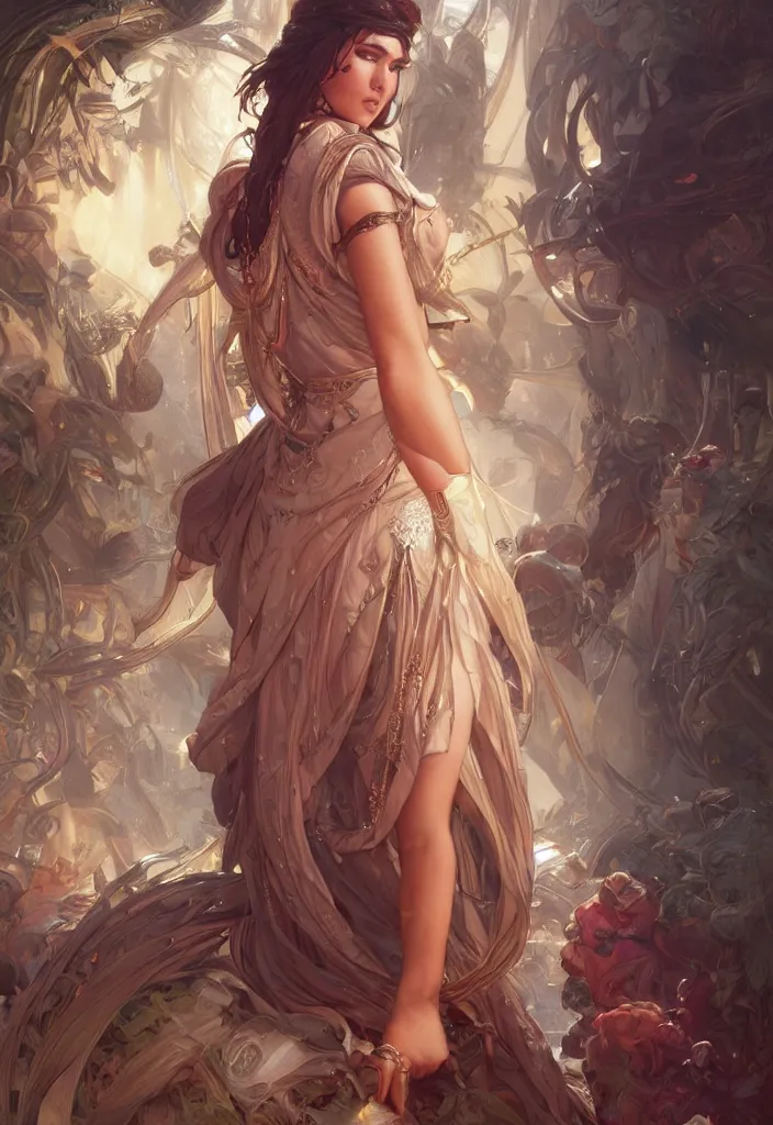 Prompt: goddess ishtar elegant, hyper detailed, ultra definition, photoreal, artstation, unreal engine rendered, concept art, smooth, sharp focus, illustration, art by artgerm and greg rutkowski and alphonse mucha and garis edelweiss