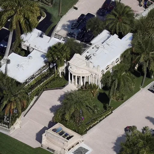 Image similar to aerial view of Joe Biden, an FBI agent rating, Mar-a-Lago resort