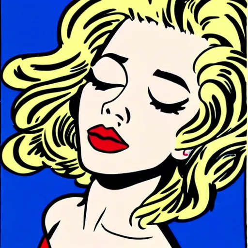 Prompt: roy Lichtenstein hot blonde woman