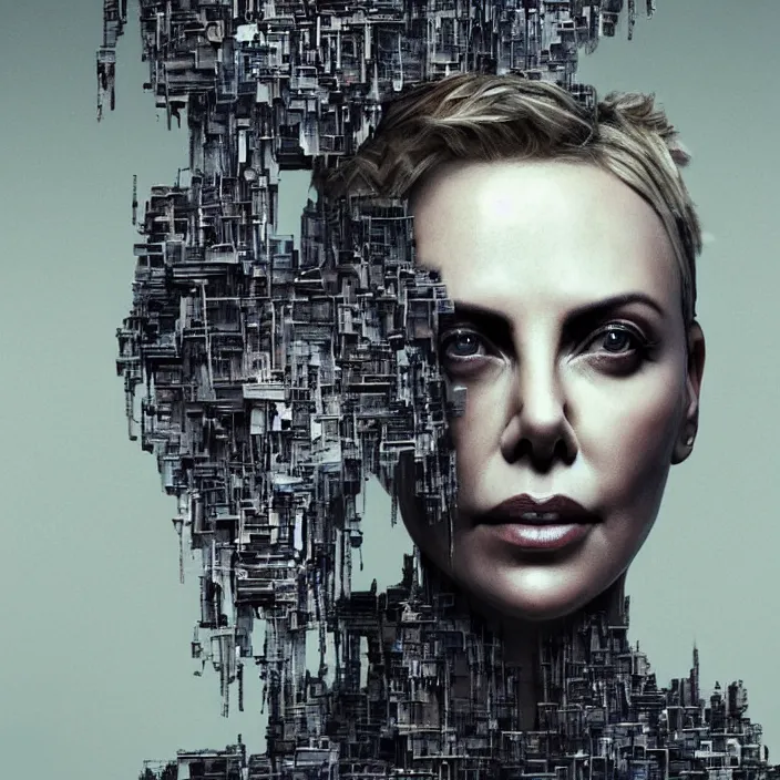 Image similar to portrait of charlize theron as a skull in a suit. intricate abstract. intricate artwork. nightmare fuel. by Tooth Wu, wlop, beeple, dan mumford. octane render, trending on artstation, greg rutkowski very coherent symmetrical artwork. cinematic, hyper realism, high detail, octane render, 8k, iridescent accents