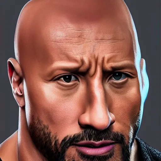 Prompt: dwayne johnson with dj khaled head instead, elegant, highly detailed, trending on artstation